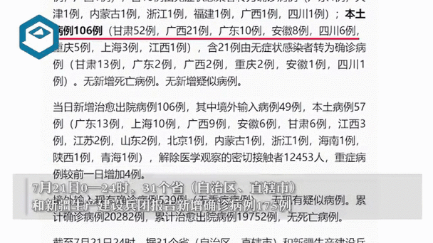 31省区市新增确诊21例 含本土9例（31省区市新增本土确诊病例30例）
