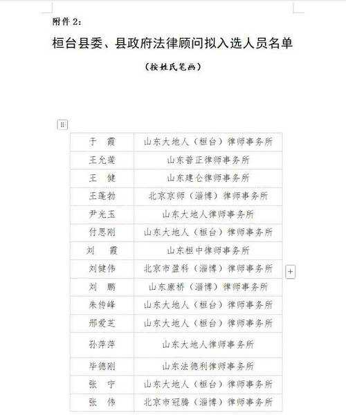山东桓台:全县实行人员静止(桓台县执行局人员表)
