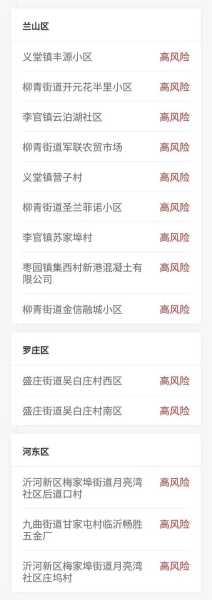 疫情中高风险地区最新名单临沂（山东临沂最新疫情最新消息一览表）