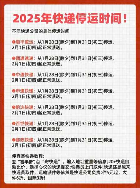邮政快递过年期间会停运吗2025年，邮政快递现在正常运行吗